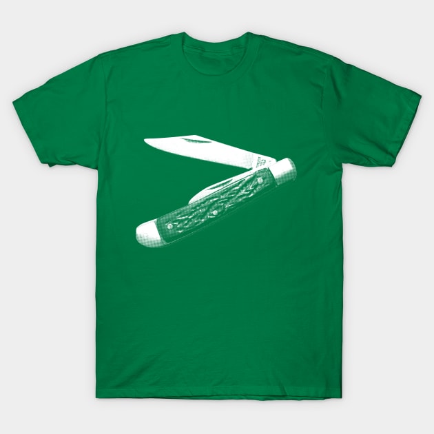 Hey Jack - What's Happening? Retro Jack Knife Ghost Image. T-Shirt by callingtomorrow